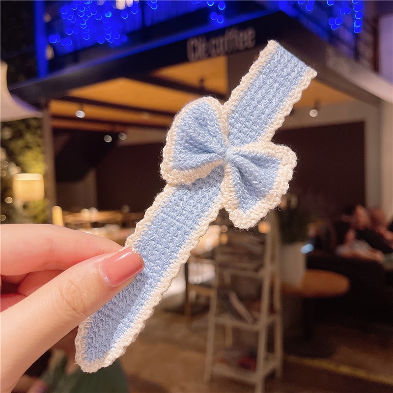 Picture of Spring and Summer Children's Bow Bangs Sticky Broken Hair Girl's Sticky Hair Band Hair Band Velcro Little Girl's Posting Head