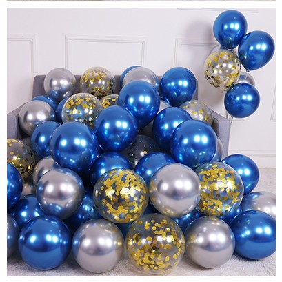 Picture of 10 Inch Thickened Sub Light Blue Ink Blue Haze Night Blue Round Balloon Birthday Bar Decoration
