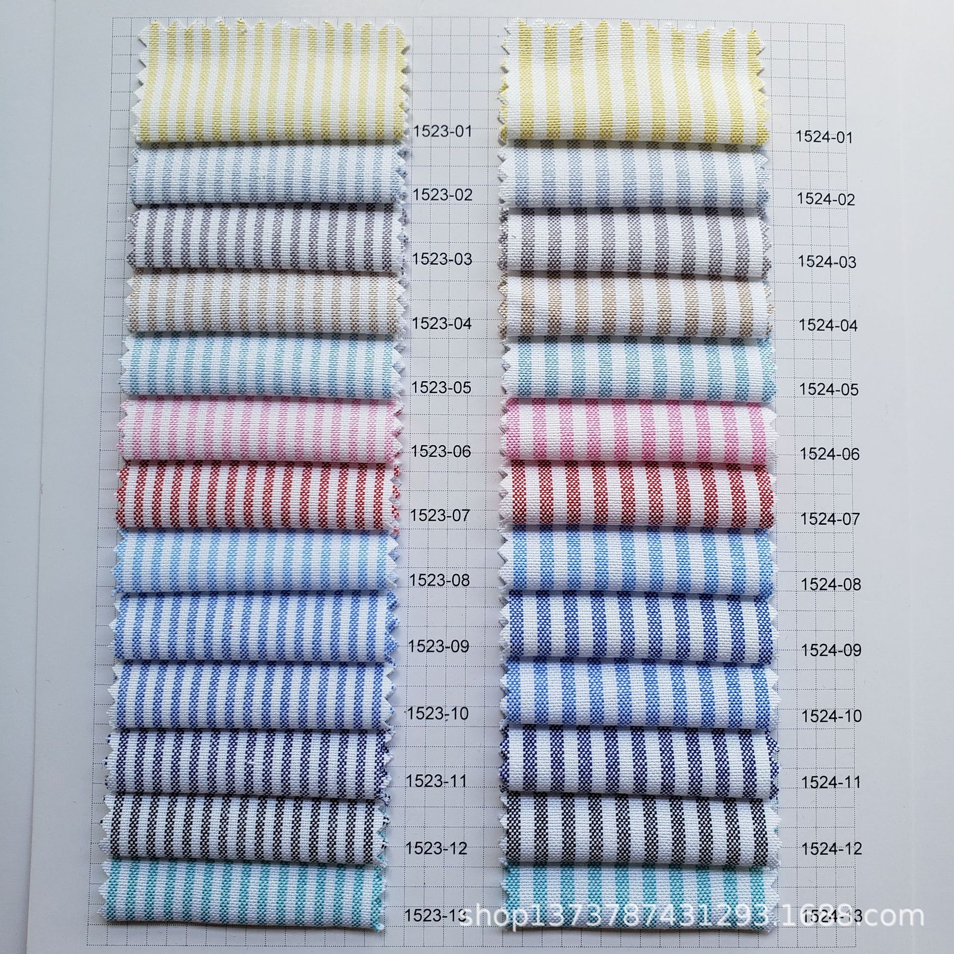 In-Stock Cotton-Polyester 21S Double-Strand Oxford Striped Fabric for Autumn and Winter Shirts, Thickened Yarn-Dyed Striped Fabric