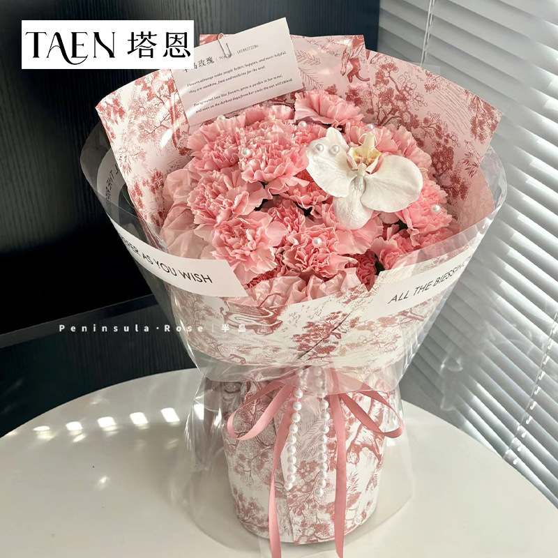 European Retro Kraft Paper Flower Wrapping Paper Floral Bouquet Wrapping Flower Paper Atmosphere Paper Floral Flower Shop Packaging Wholesale