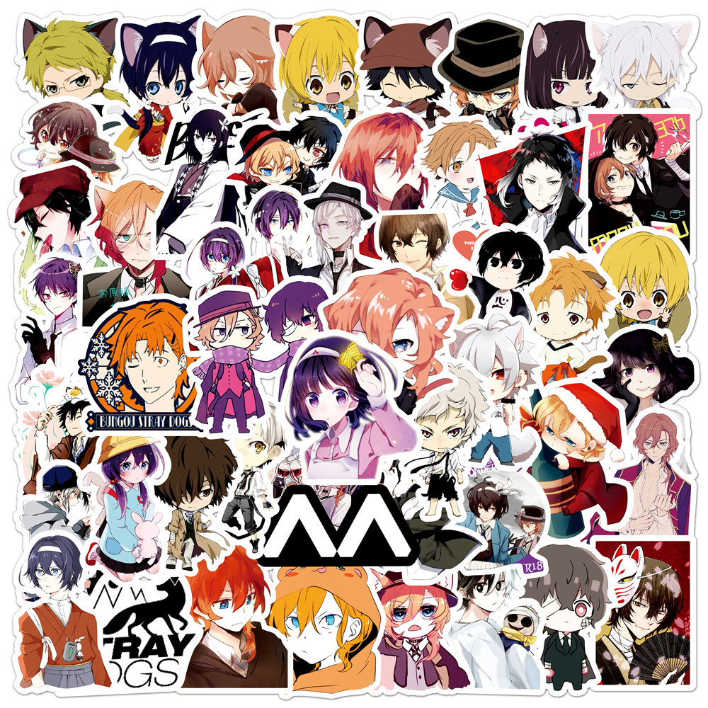 50 Bungou Stray Dogs Wenhao wild dog graffiti stickers luggage waterproof stickers