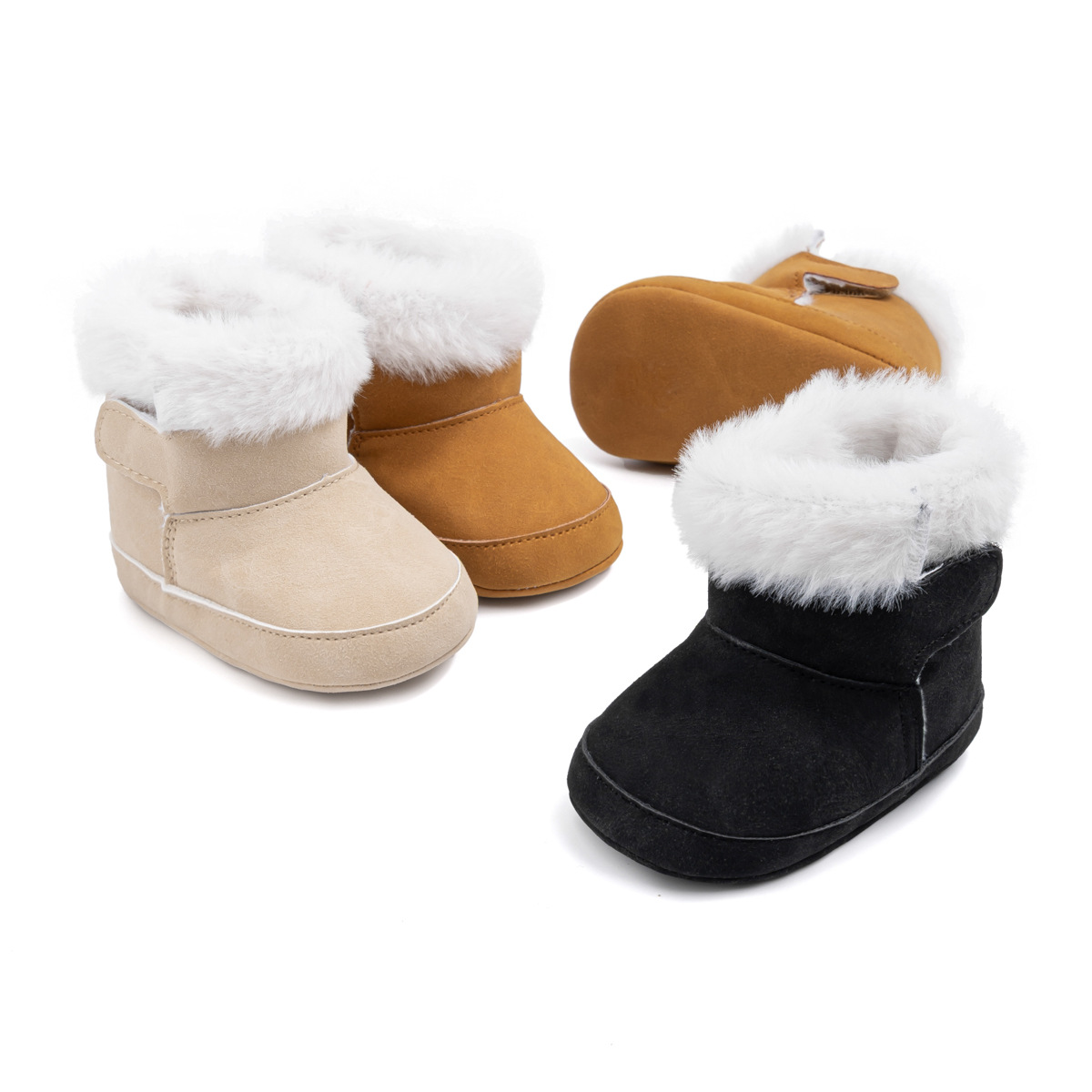 Amazon 2025 New Baby Boots Autumn and Winter Baby Toddler Shoes Velcro Fleece-Lined Versatile Baby Shoes