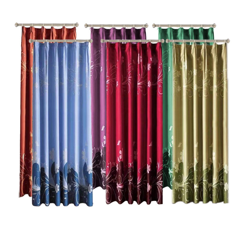 Picture of Cross-Border Southeast Asian Curtain Fabric, Polyester Window Screen, Hook-Style Curtain Fabric, Blackout and Sunshade Wholesale, Modern and Simple