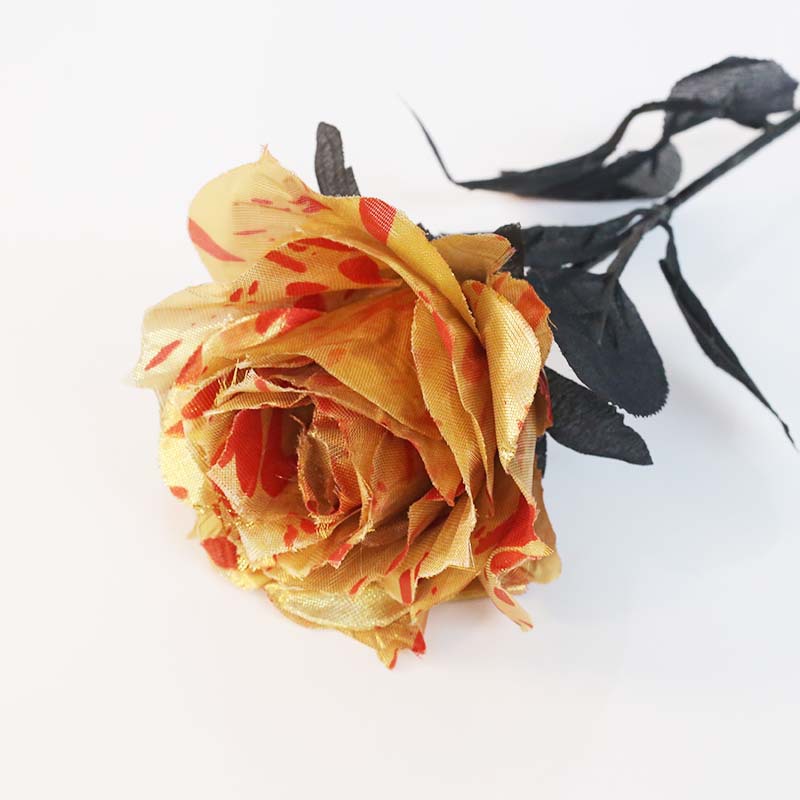 Picture of Artificial rose photography props Flower Gothic style dark red decorative ornaments black platinum rose wedding planning flower arrangement