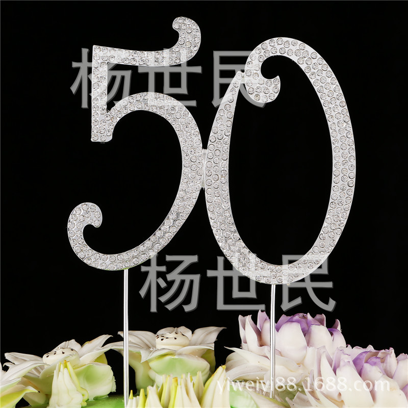 Picture of Wedding cake insert card foreign trade best selling wedding cake accessories large number 50 60 70 90