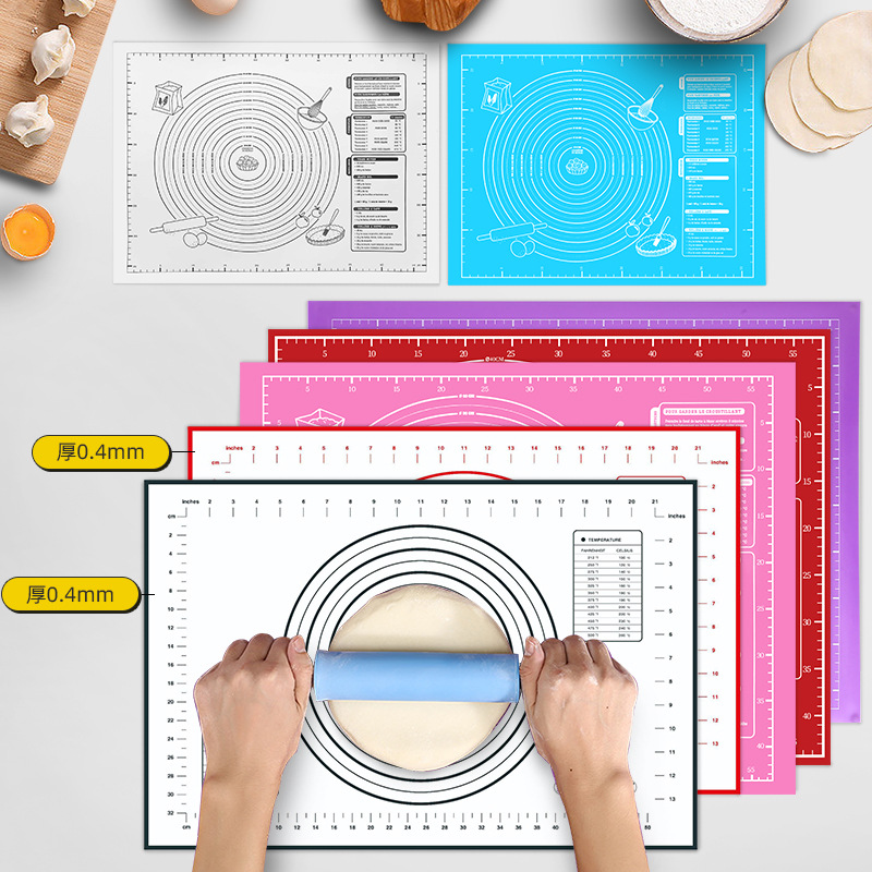 Cross-border hot sale thickened baking mat special silicone pad kneading mat extra large size 45*60 kneading mat with scale