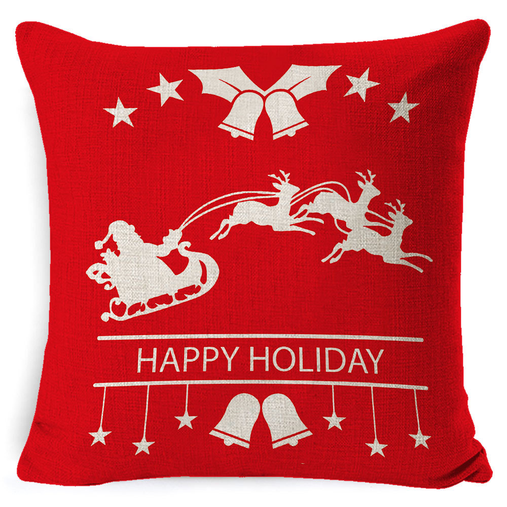 Picture of Christmas Pillow Case Linen Super Soft Peach Leather Printed New Amazon Household Products Cushion Pillow Case Custom