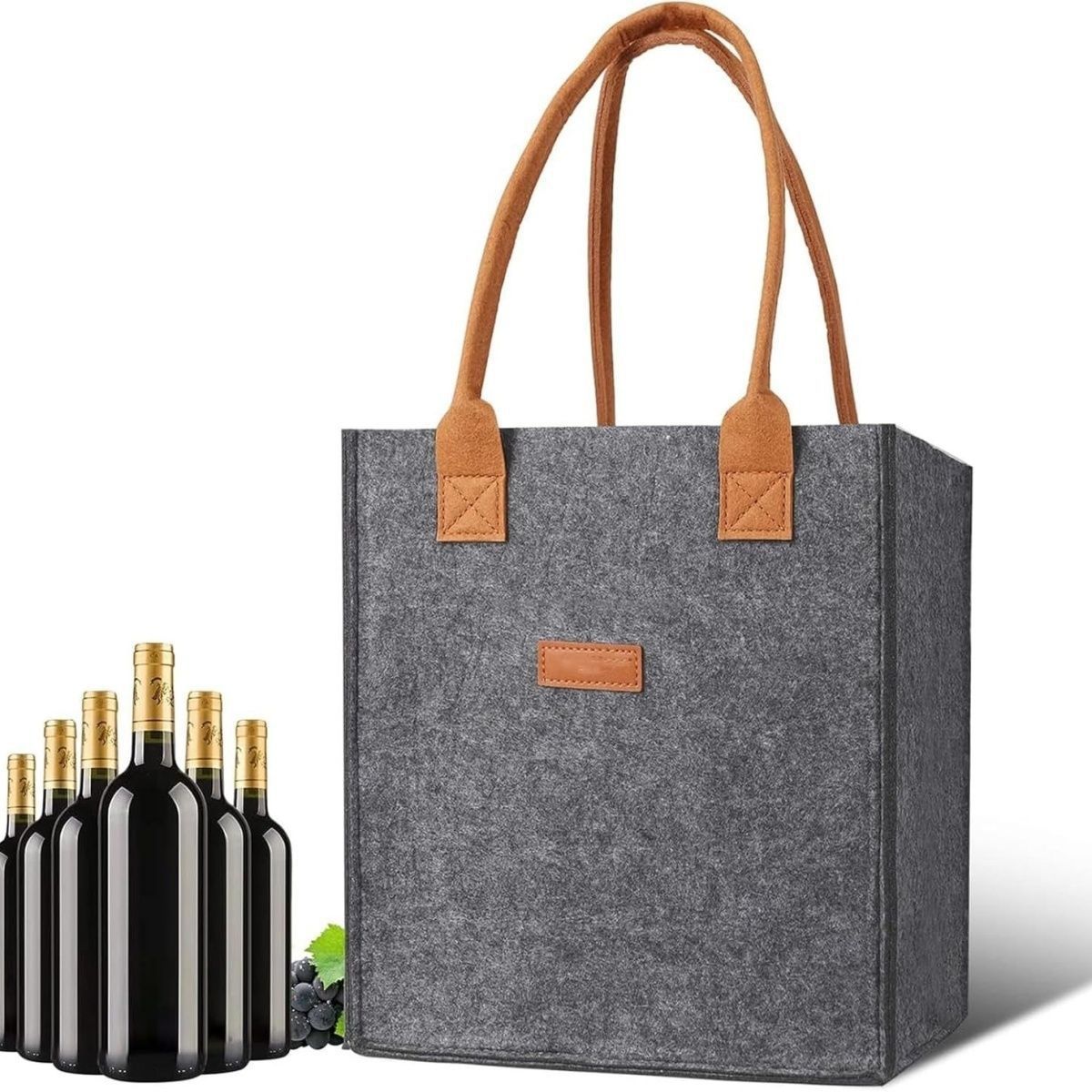 Wholesale Light Luxury Wine Felt Tote Bag Wine Bag Printed Logo Felt Wine Gift Box Empty Box Beer Bag