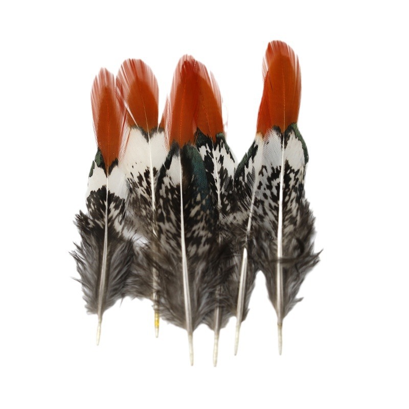 Picture of Wholesale 6-10cm red arrow round head feather diy handmade material accessories cat stick dream catcher net material