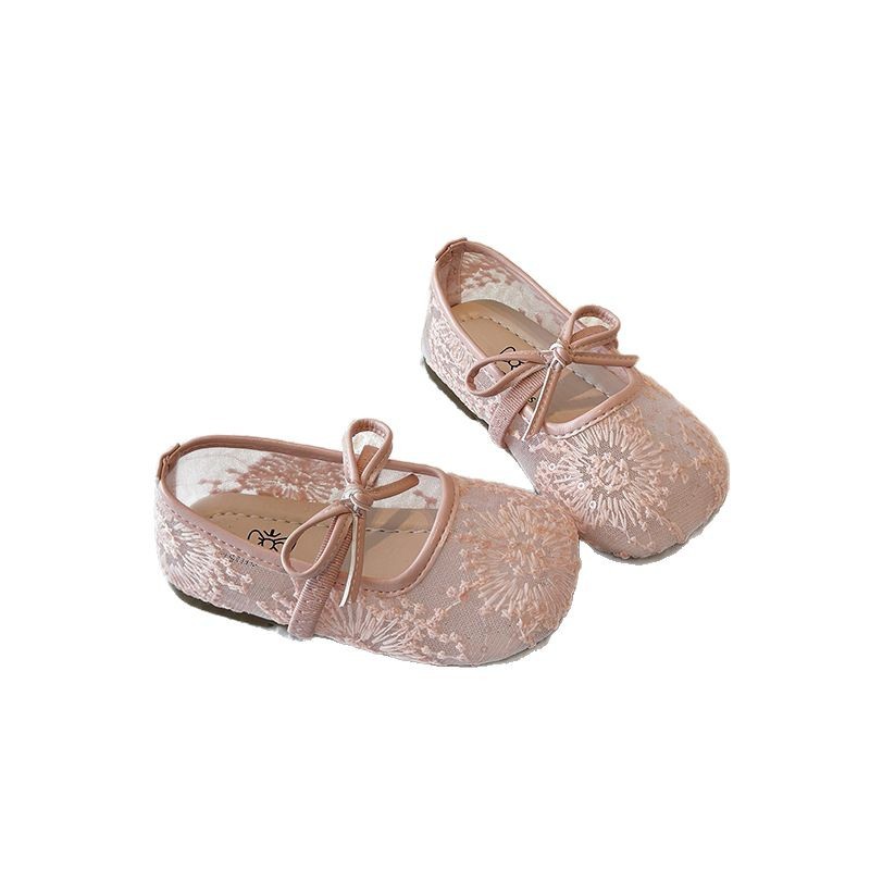 Picture of Flat Breathable Lace Mesh Shoes 2025 Spring and Summer New Korean Style Girl's Bow Shallow Mouth Mary Jane Shoes