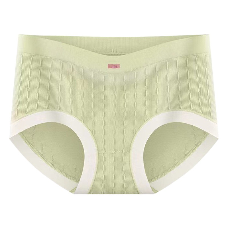 Popular women's underwear mid-waist high elastic thread comfortable Wormwood pure cotton antibacterial Japanese belly contracting briefs for students