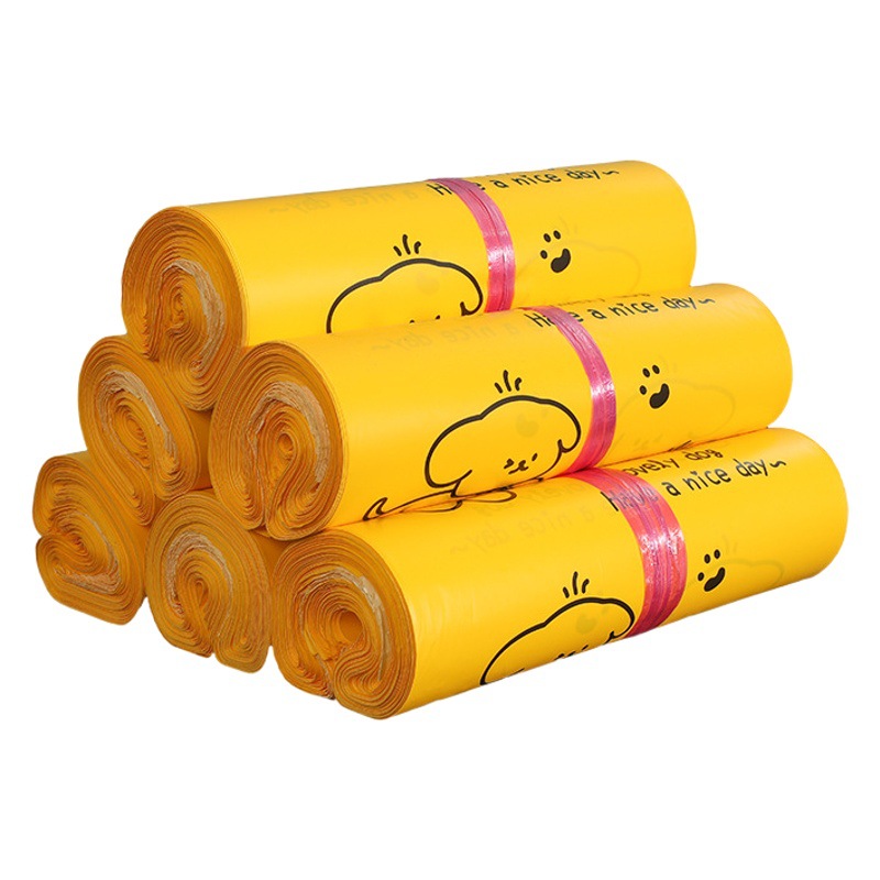 New printed matte yellow dog in stock and fast delivery fast bag logistics packing bag