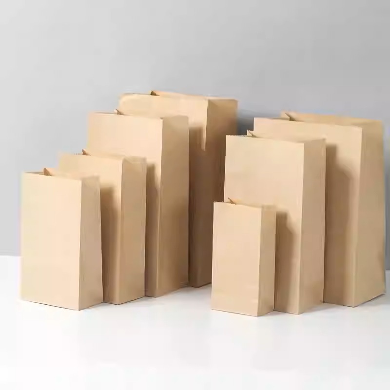 Square bottom bag bread with kraft paper bag 70g dessert bread with packing bag kraft paper bag