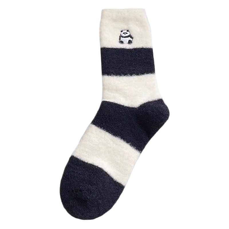 Australian velvet socks women's autumn and winter mid-calf length socks fleece-lined thickened furry stockings coral velvet home floor confinement socks