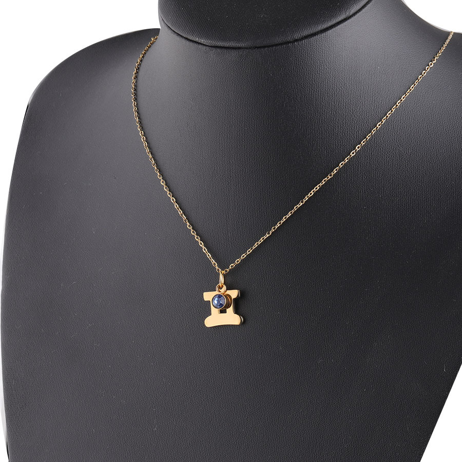 Picture of Golden Twelve Constellation Necklace Lucky Birthstone Birthstone Necklace European and American Constellation Necklace Stainless Steel Jewelry