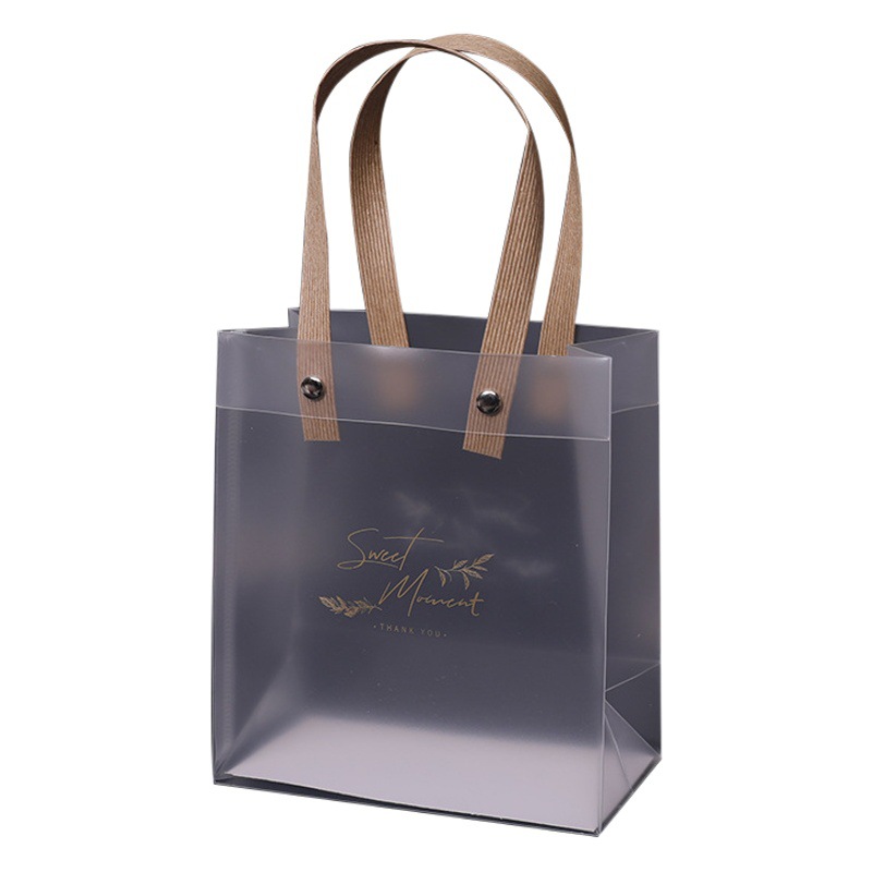 Spot PVC frosted tote bag wholesale transparent pp bag gift bag waterproof cosmetic bag hand gift bag packaging bag
