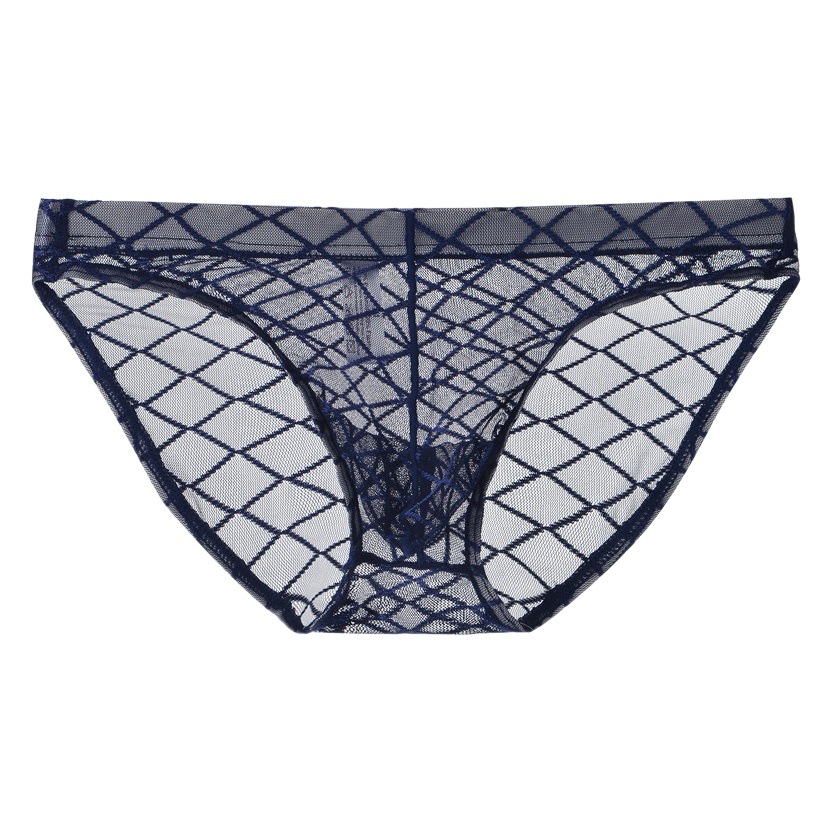 Junyou Men's Underwear Mesh Thin Transparent Briefs Men's Pocket Comfortable Breathable Summer Shorts for Young Men