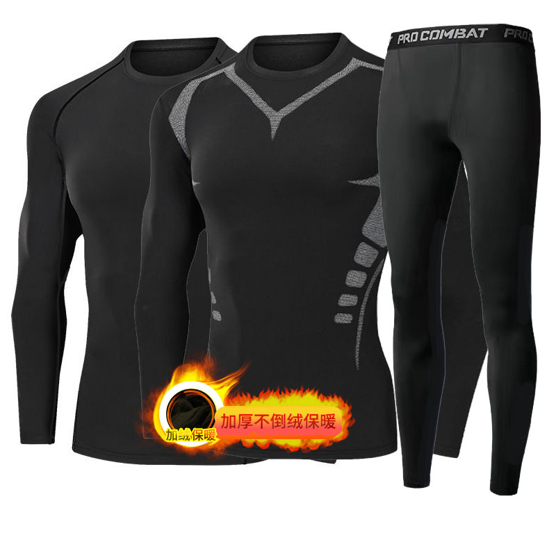 Velvet Tight Sports Suit for Men and Women, Base Fitness Clothing, Sports Suit, Bodysuit, Winter Running Basketball Training