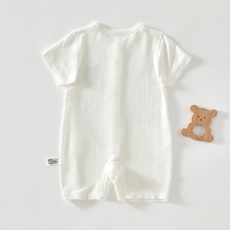 Picture of Baby Clothes Summer Thin Modal Boneless Single-breasted Short-sleeved Men's and Women's Baby Climbing Clothes Infant Jumpsuit