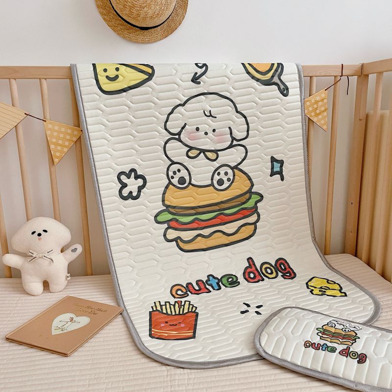 Picture of New Cartoon Cool Silk Children's Latex Mat Two-Piece Set Washable Baby Mattress Kindergarten Baby Soft Mat