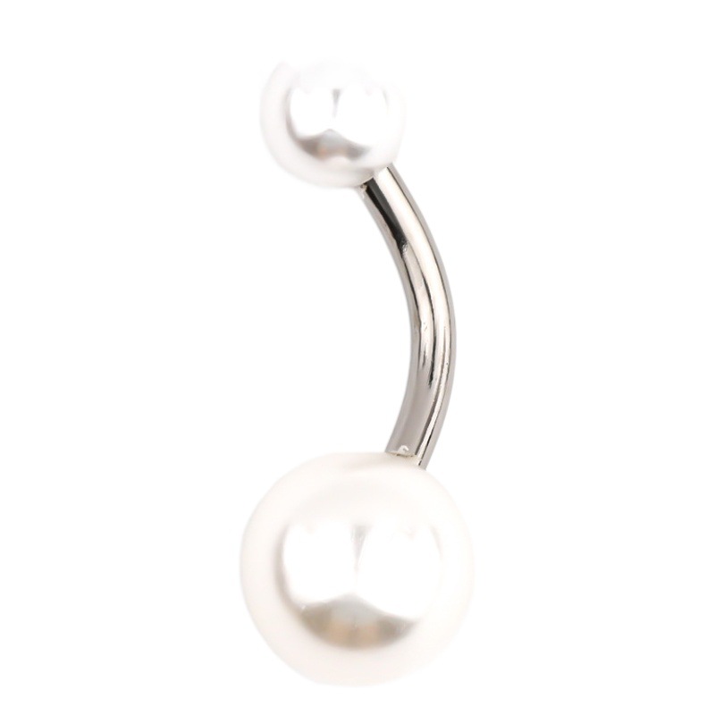 Pearl navel nail creative navel nail European and American personality fashion navel ring foreign trade puncture jewelry shell beads fashion smooth