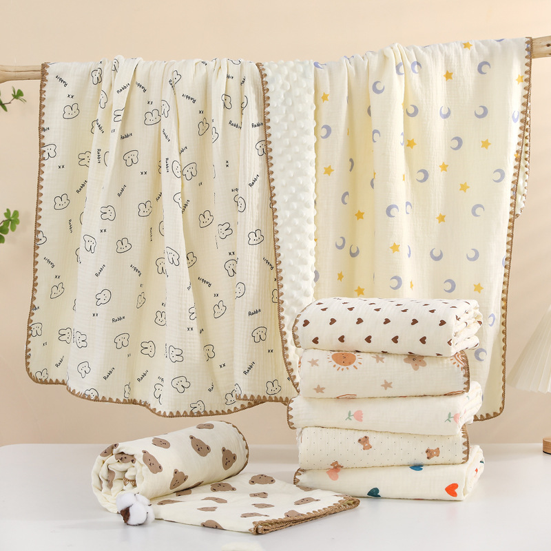 Gauze Beanstalk Blanket Four Seasons Baby Gauze Cover Blanket Spring and Autumn Thin Quilt Baby Beanstalk Blanket Kindergarten Cover Blanket