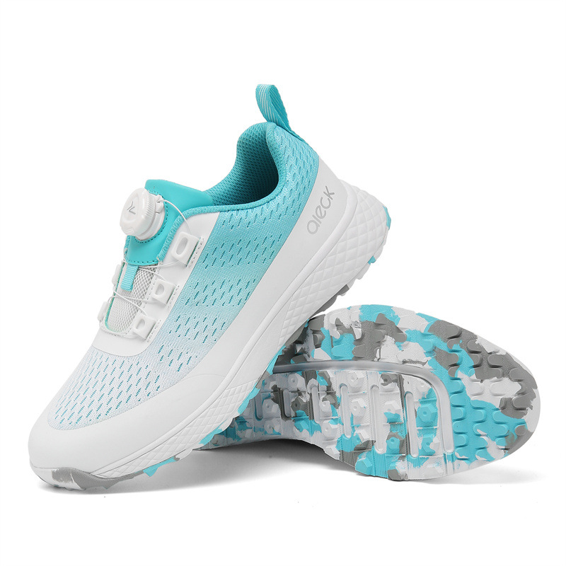 Cross-border foreign trade golf shoes men and women net name breathable rotating button small size golf shoes casual sneaker
