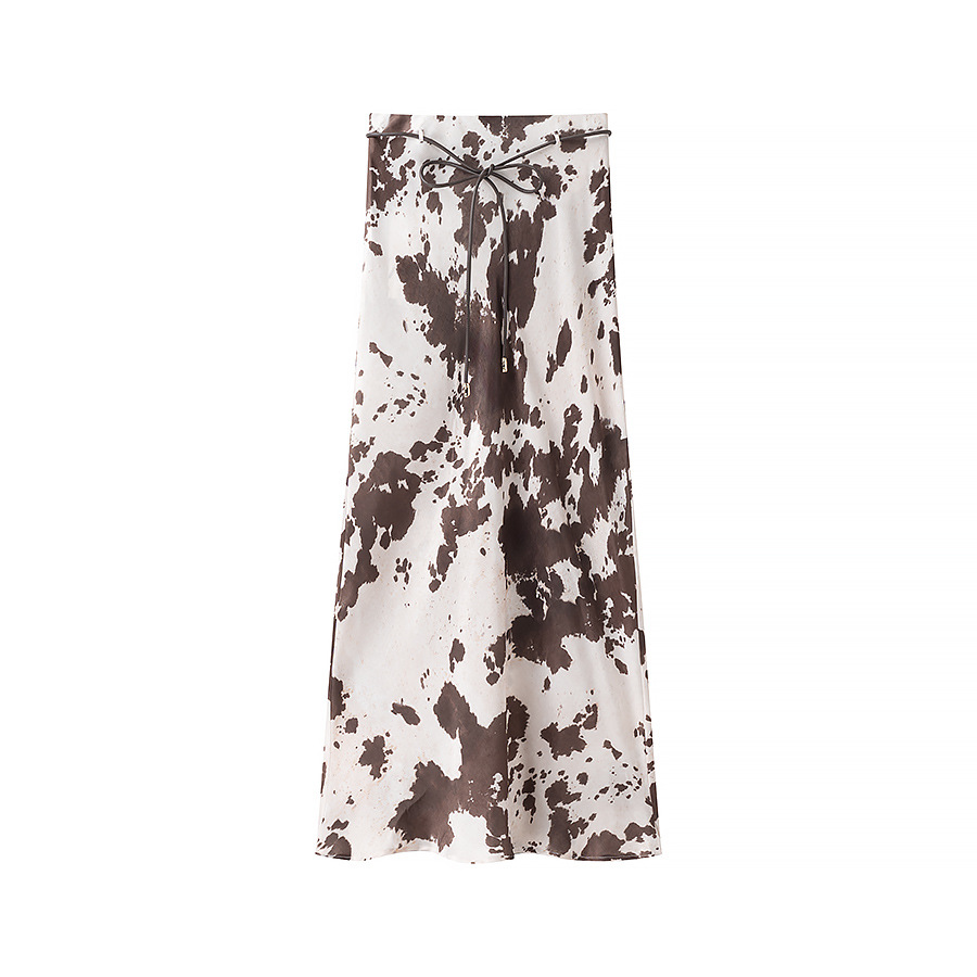 Picture of ZR foreign trade wholesale European and American style women's new animal print silk satin shirt skirt 2235108 2191108