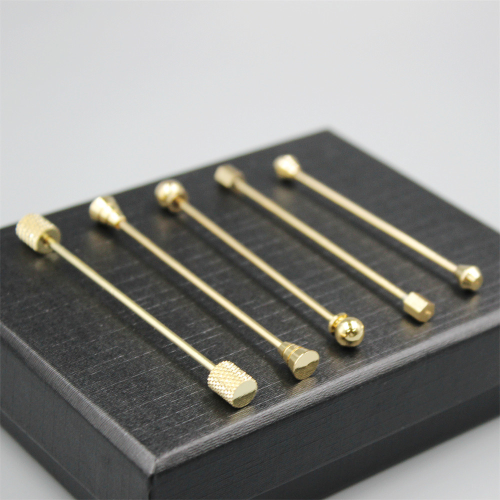 Cross-border Explosions Fashion Simple Metal Ball Belt Support Men's Dress Shirt Collar Pin Collar Support One-word Screw Button