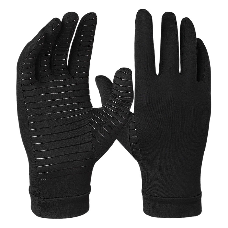 Cross-Border Copper Fiber Ion Pressure Gloves Full-Finger Joint Sports Fitness Non-Slip Elastic Gloves in Stock