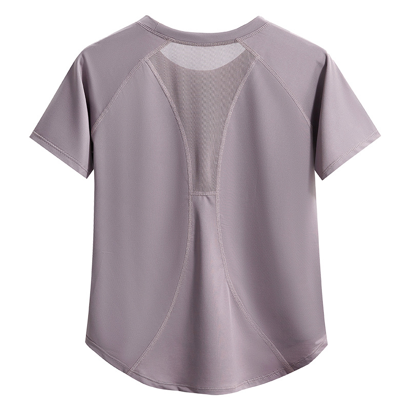 Picture of 2025 Sports Tops for Women Summer New Fat mm Loose Quick-Drying Short-Sleeved Outdoor Morning Running Mountaineering Sweat Yoga Clothes