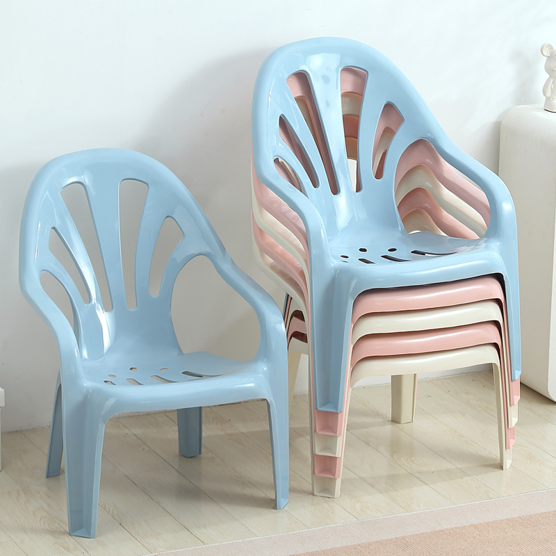 Backrest Chair, Dining Chair, Armchair, Thickened and Strong Plastic Adult Home Simple Leisure Outdoor Commercial Beach Chair