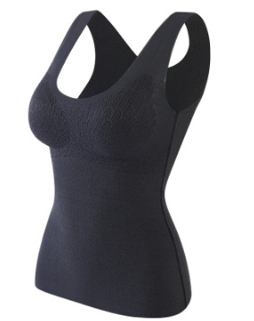 Picture of Autumn and winter New Hot warm vest seamless V-neck flower lace one-piece fixed Cup slim base underwear