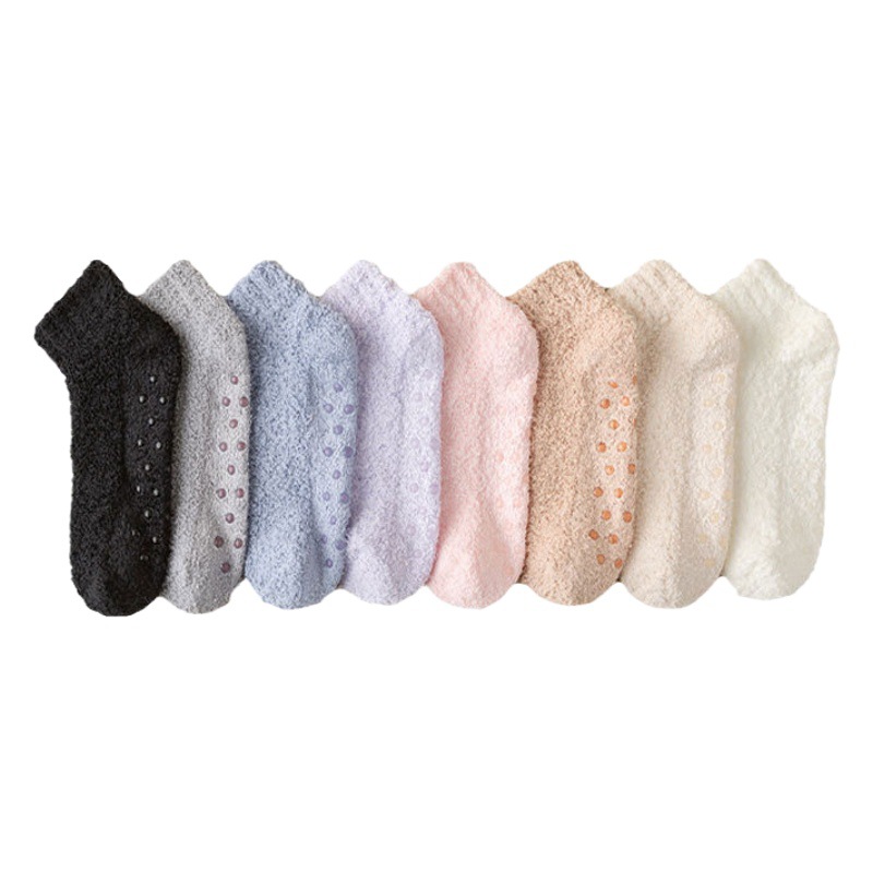 Floor socks women's winter thickened warm coral fleece socks sole silicone non-slip indoor home socks Zhuji socks