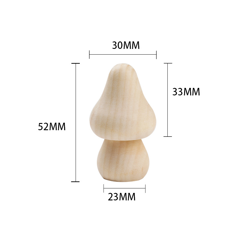 Picture of diy Creative Children's Painted Wooden Mushroom Original Wood Mushroom Mushroom Man Home Decoration Crafts Ornaments