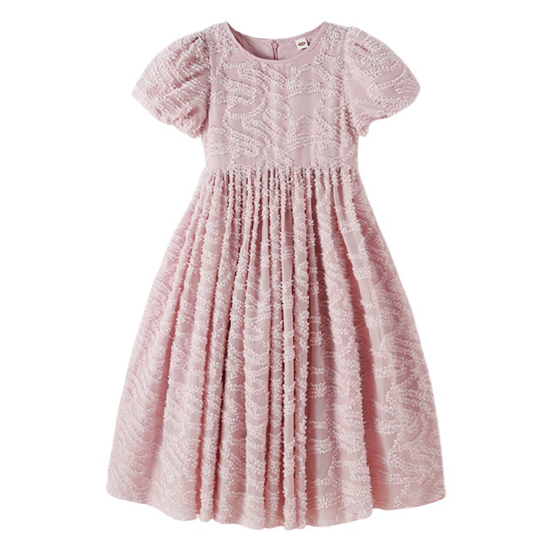 Girls' Korean Style Jacquard dress Stylish Summer Cross-border New Style Fashionable Jacquard Dress for Big Children Princess Dress