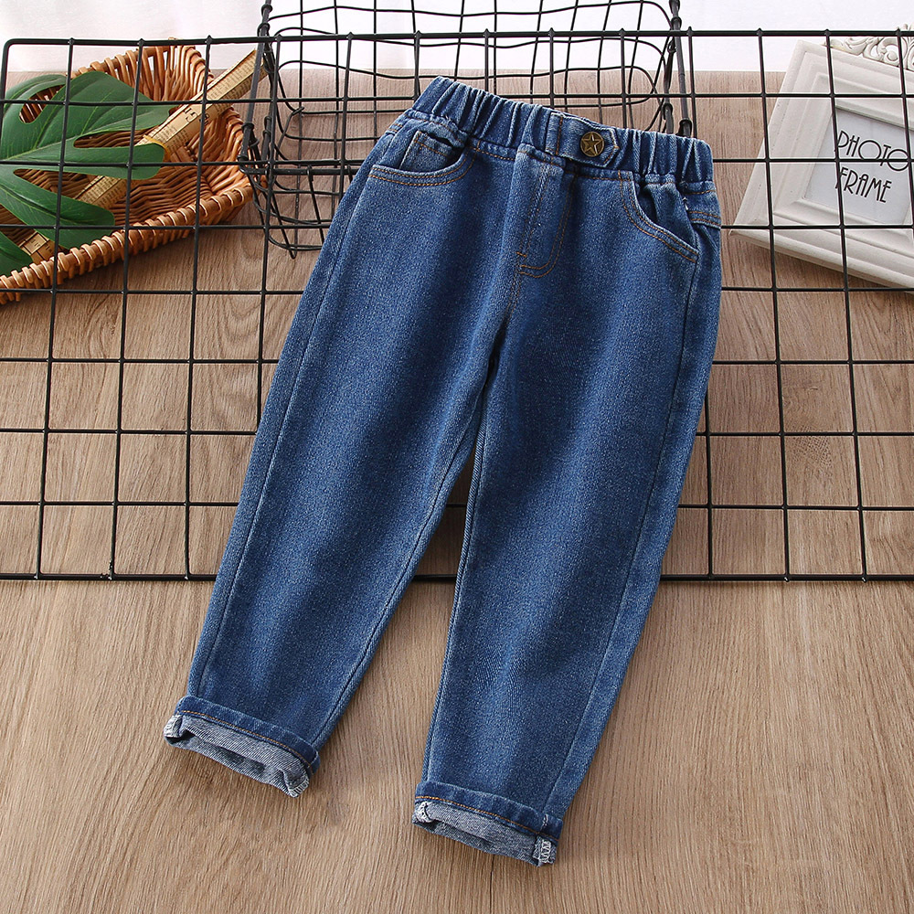 Picture of Boys' jeans spring and autumn clothing boys' trousers Korean style 2022 new baby Western style versatile simple casual pants