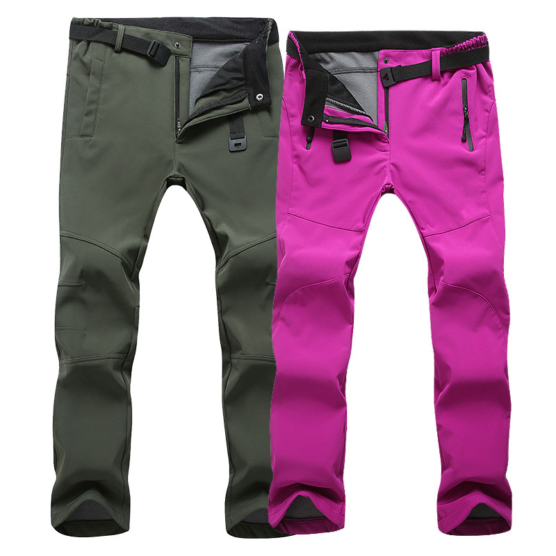 Picture of Outdoor Sports Rush Pants Men's Slim-fit Thickened Autumn and Winter Large Size Windproof Soft Shell Fleece Ski Climbing Pants Women