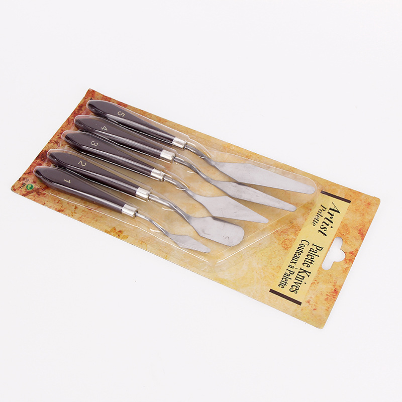 Picture of Art tool scraper five pieces of suit stainless steel painting knife oil paint palette knife acrylic gouache painting scraper