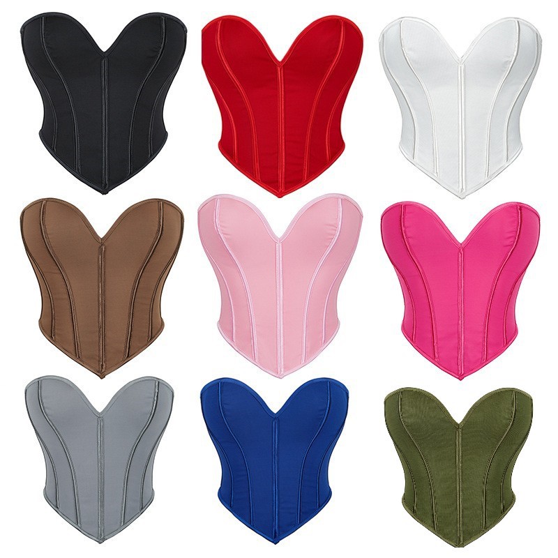 European-style black matte tube chest shapewear ladies sexy court shapewear source manufacturers foreign trade in stock wholesale