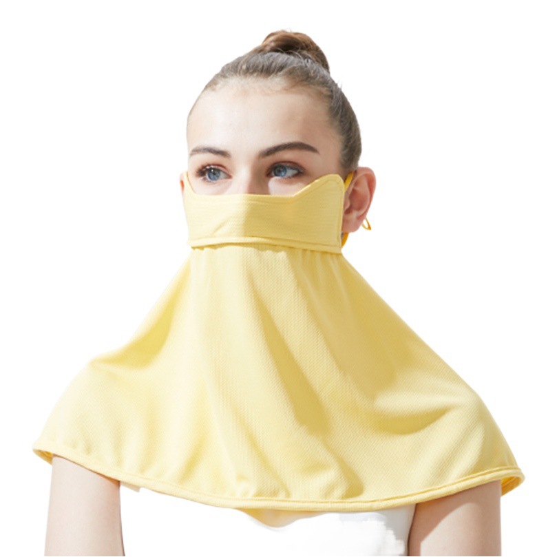 Upf50+ Bird's Eye Cloth Sunscreen Mask Neck Protection Summer Thin Sunscreen Mask Women's Eye Protection Uv Protection