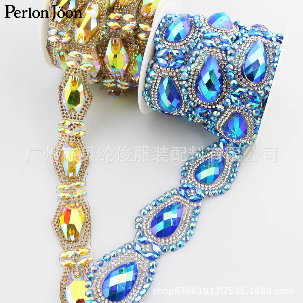 Multi-size AB Large Rhinestone Ironing Tape Ironing DIY Decorative Clothing Shoe Bag Trim Accessories