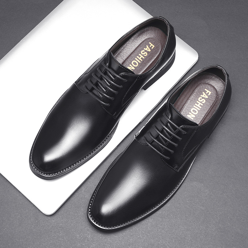 Picture of Leather Shoes Men's 2022 New Business Dress Casual Shoes Breathable Men's British Korean Pointed Groom Wedding Men's Shoes