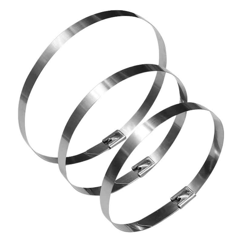 304 Stainless Steel Cable Ties Self-Locking Cable Wire Bundling Belt High Temperature Resistant Marine Cable Bundling Outdoor Fixed Metal
