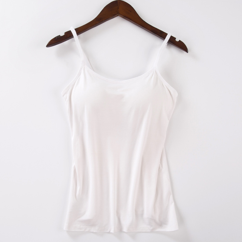 Picture of Modal Fixed Cup Camisole Women's Belt Chest Pad Thin Inner Small Strap Outer Wear Women's Undershirt Underwear