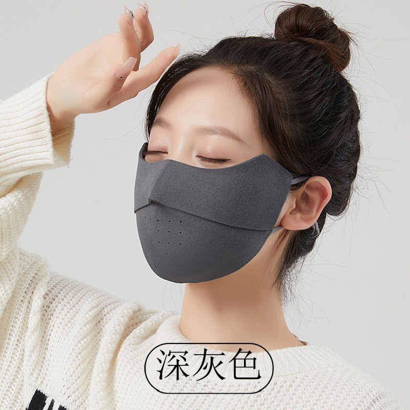 Picture of Sunscreen Mask Women's Anti-ultraviolet Summer Black Sunshade Full Face Mask Ice Silk Thin Breathable Eye Corner Stereo