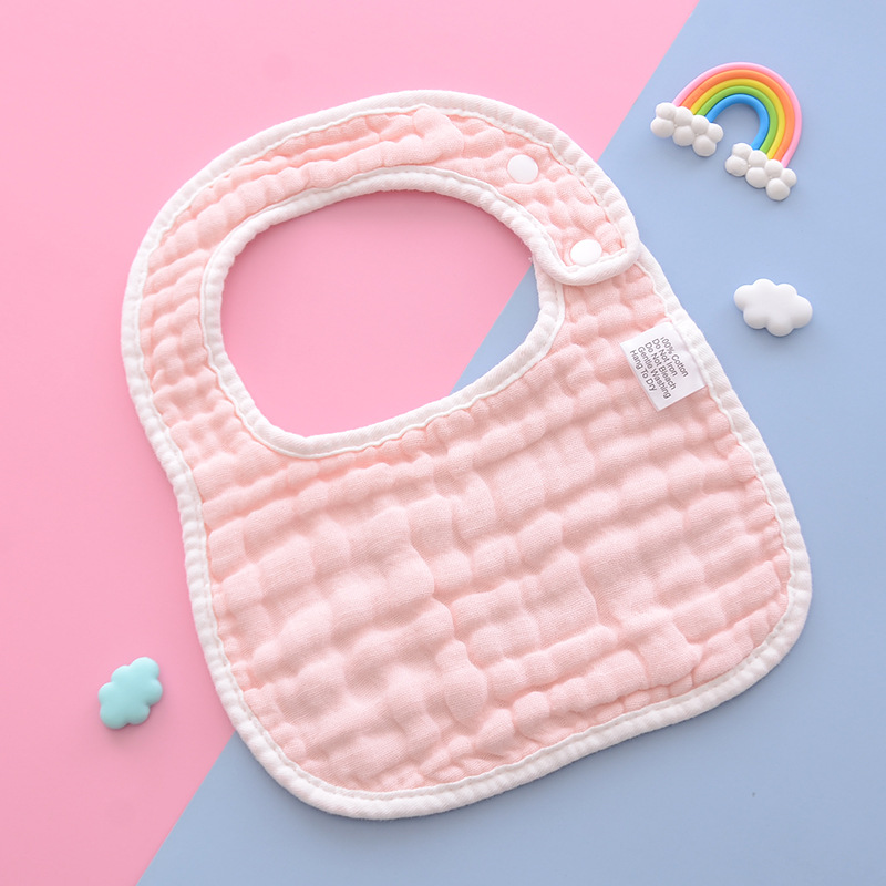 Picture of U-Shaped Bib, 8 Layers of Thickened Cotton Gauze, Plain Color, Unisex Newborn Baby Anti-Spit-Up Bib, Baby Drool Towel