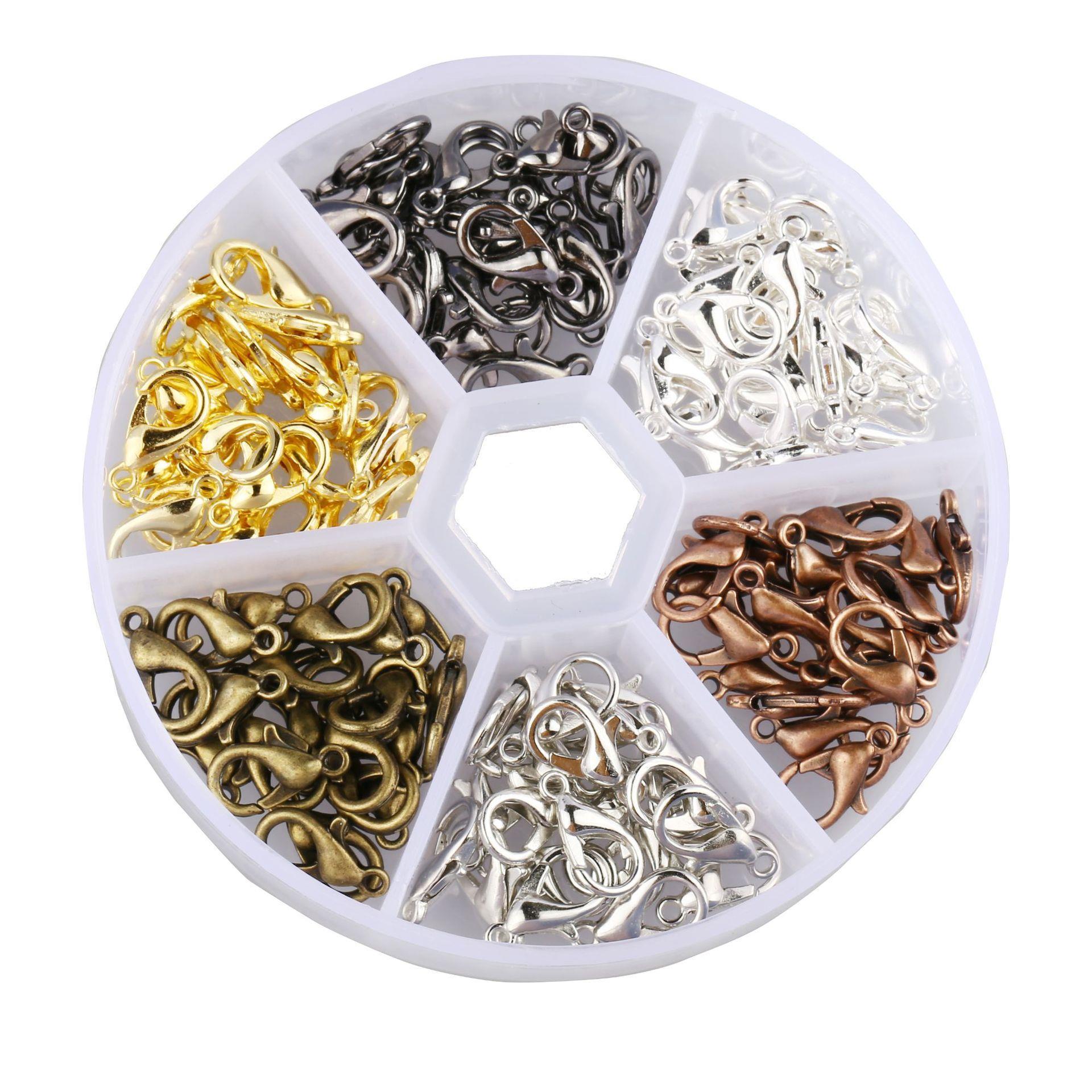 Picture of 7 * 12mm lobster buckle open ring DIY jewelry accessories 6-color combination Amazon hot sale