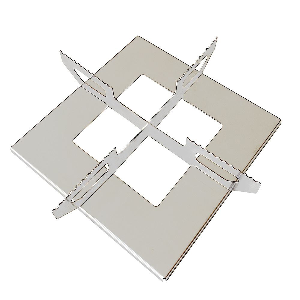 Square firewood stove bracket BBQ Stainless steel outdoor barbecue grill camping picnic folding barbecue grill heightening base