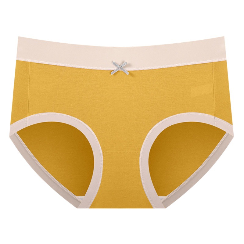 Underwear Women's Modal Anti-bacterial File Soft Skin-friendly Breathable Comfortable Macaron Color Contrast Mid-waist Briefs